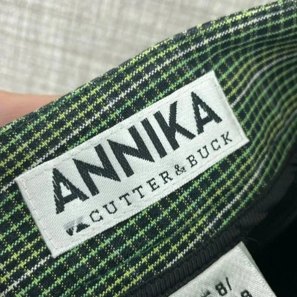 Annika Cutter & Buck Golf Shorts Womens 8 plaid green 2378 - Picture 4 of 8